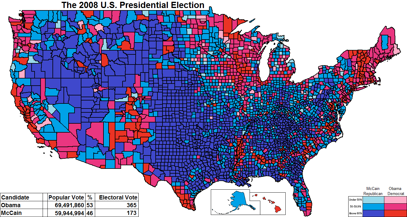 The 2008 U.S. Presidential Election map