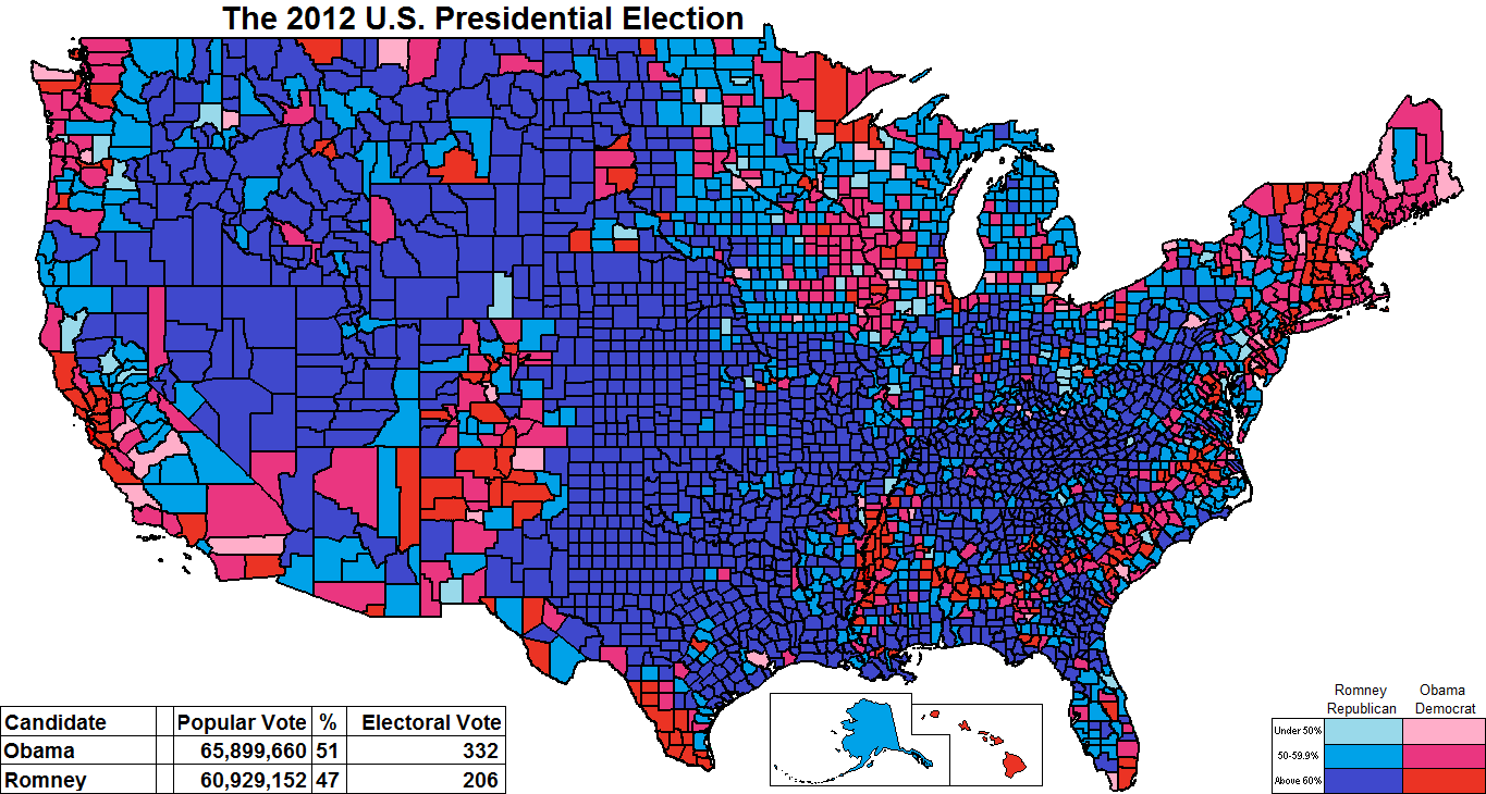 The 2012 U.S. Presidential Election map