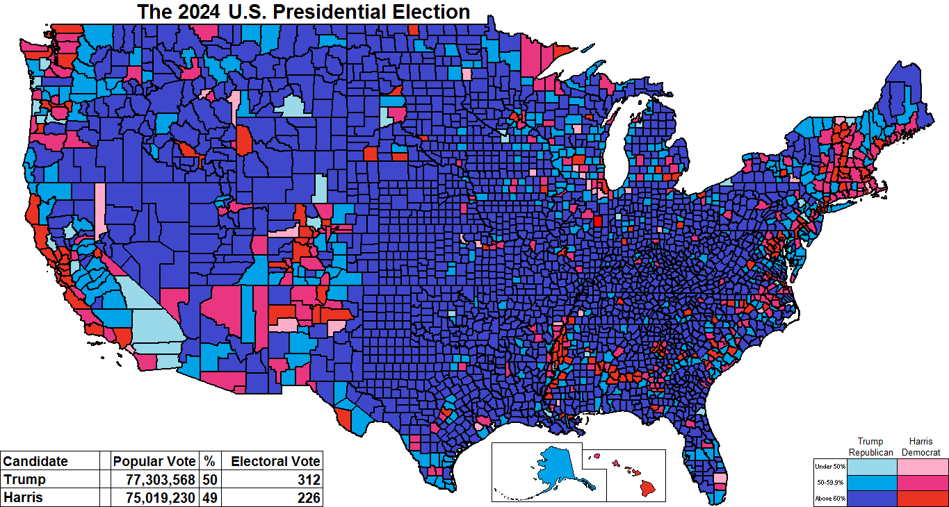The 2024 U.S. Presidential Election map